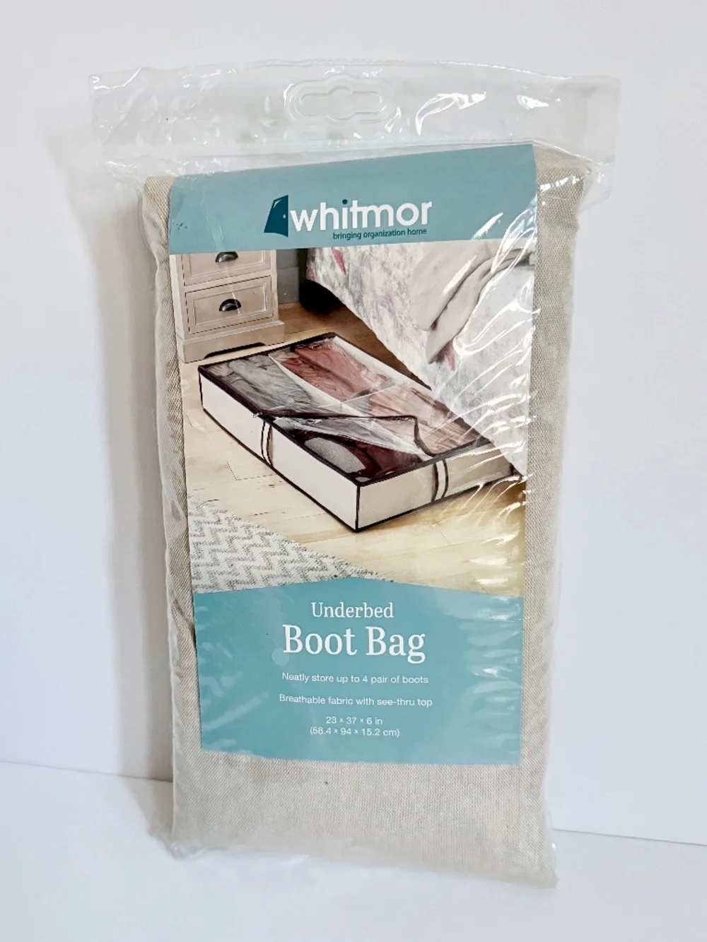 Underbed Boot Storage Bag Organizer Beige 23x37x6 New Sealed